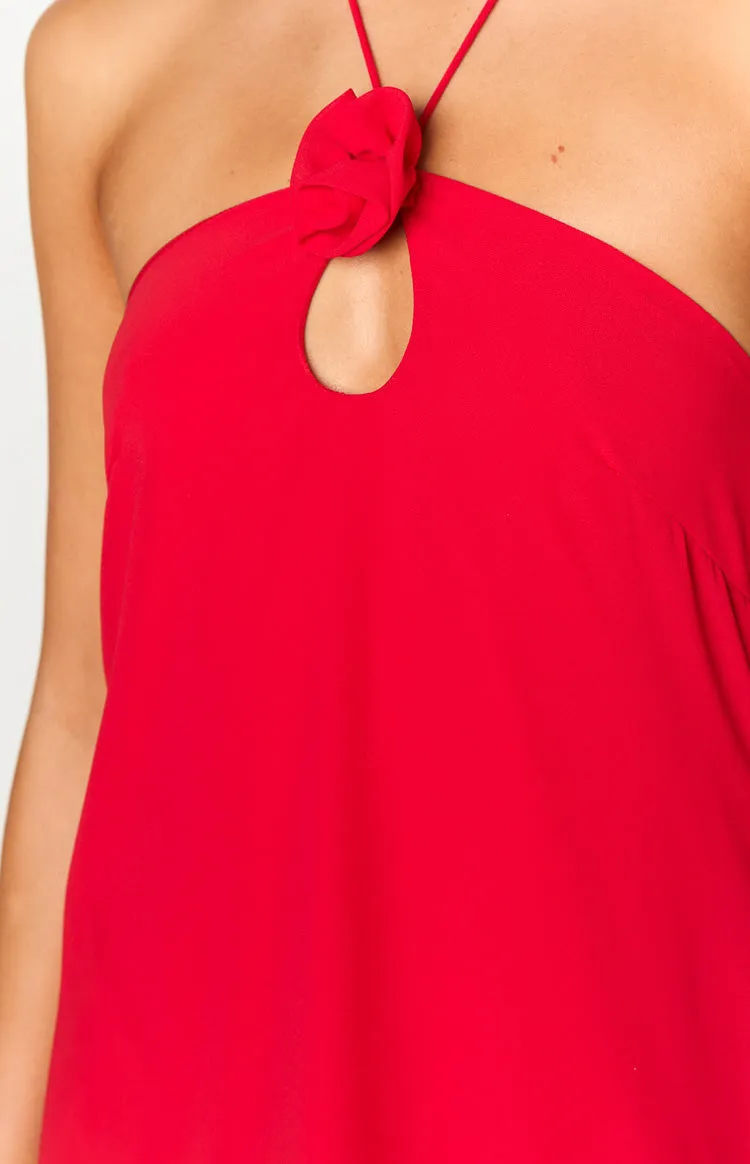 Ashlin Red Halter Mini Dress