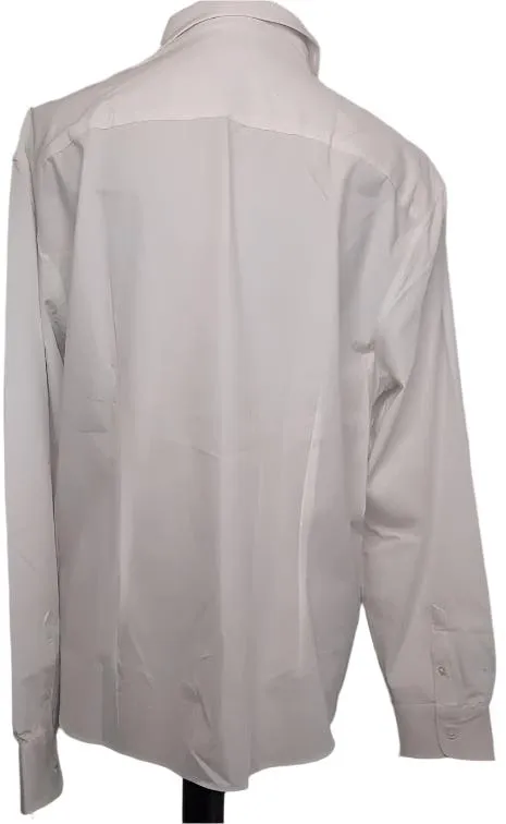 Blouse-White-Long Sleeve-Button Front-Women's-aa223483