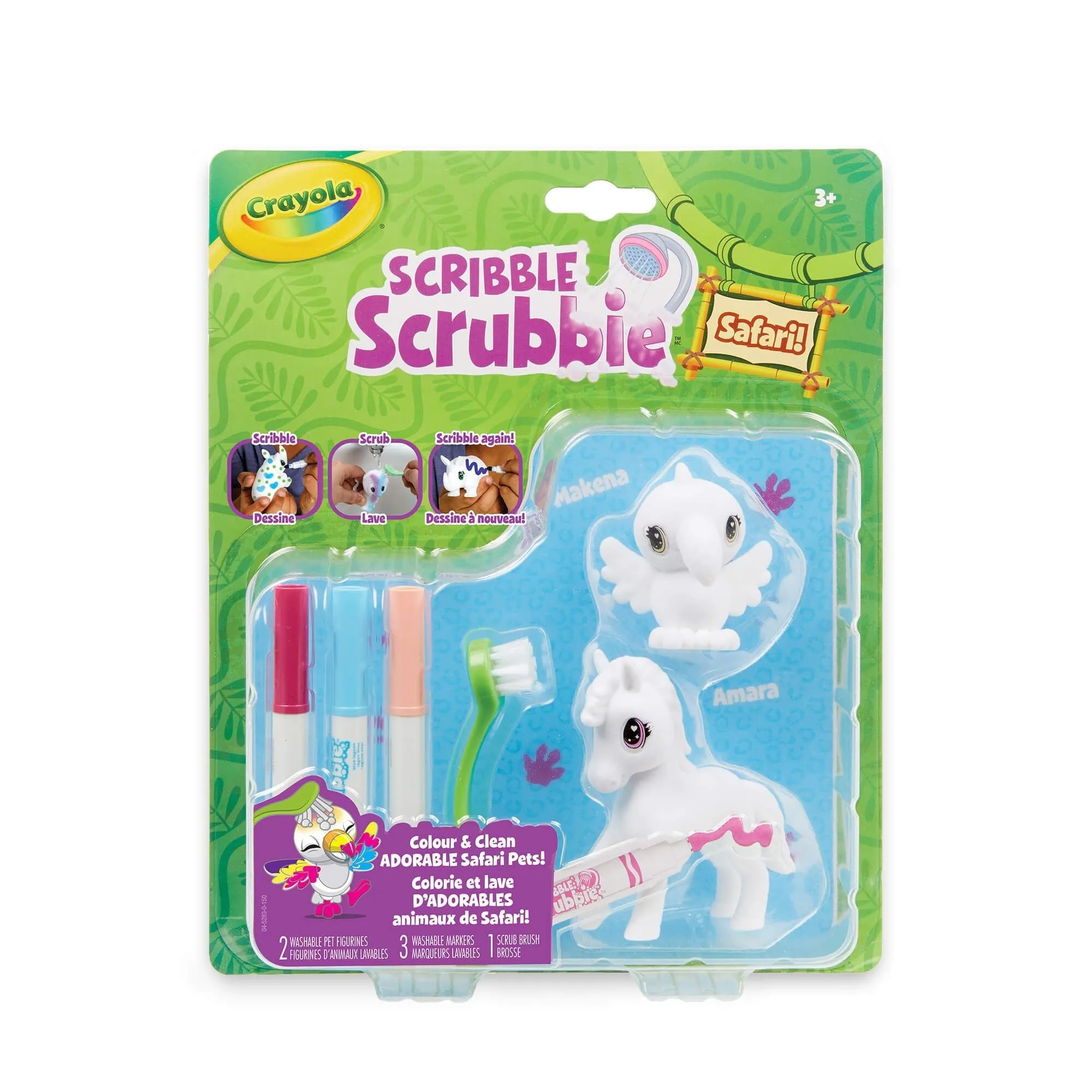 CRAYOLA SCRIBBLE SCRUBBIE SAFARI PETS TOUCAN & ZEBRA