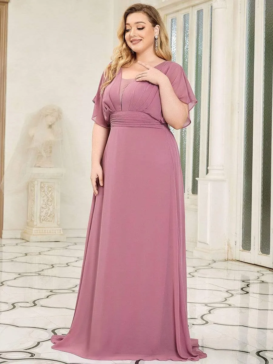 Custom Size Empire Waist Chiffon Formal Maxi Evening Dress