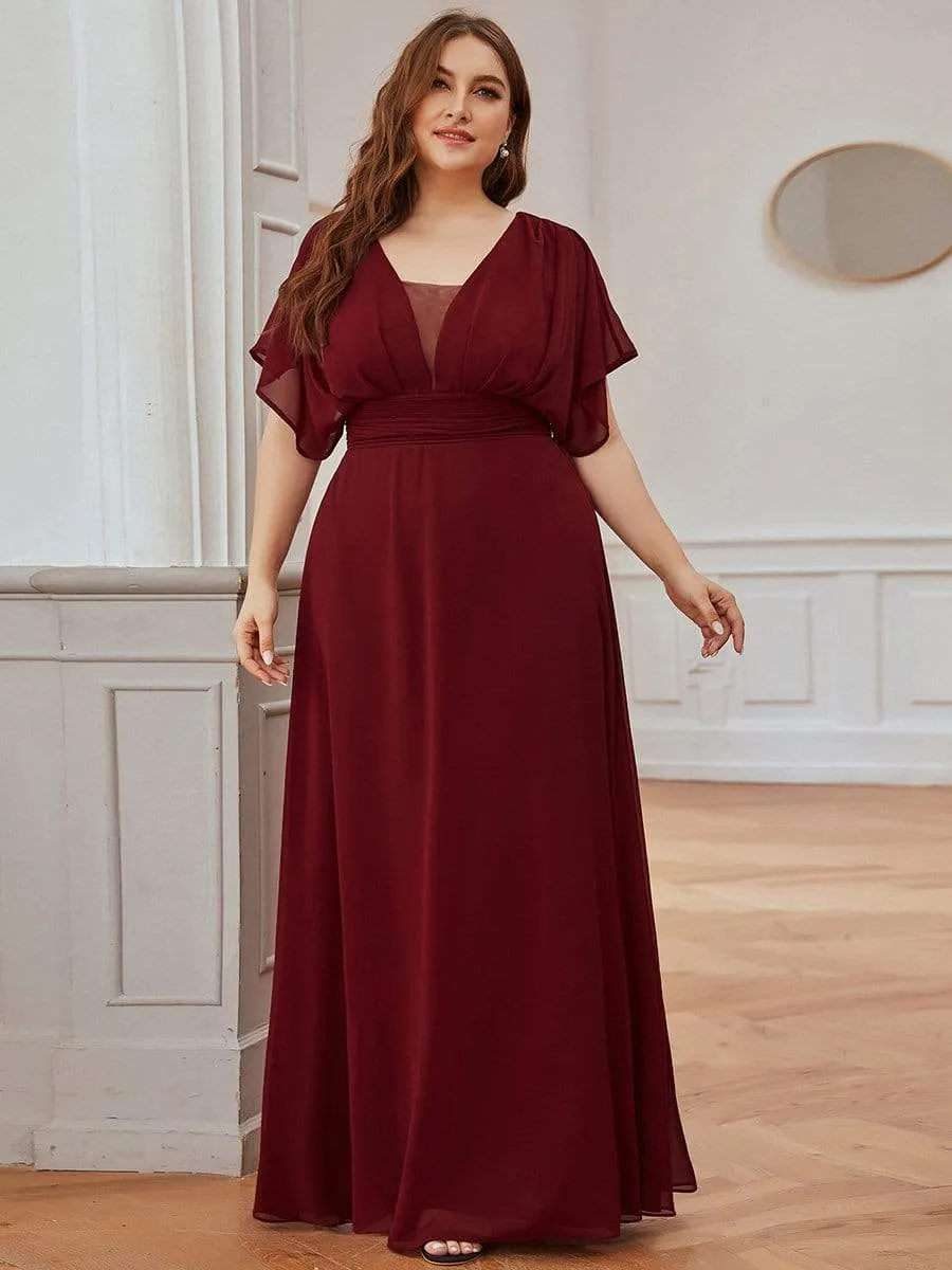 Custom Size Empire Waist Chiffon Formal Maxi Evening Dress