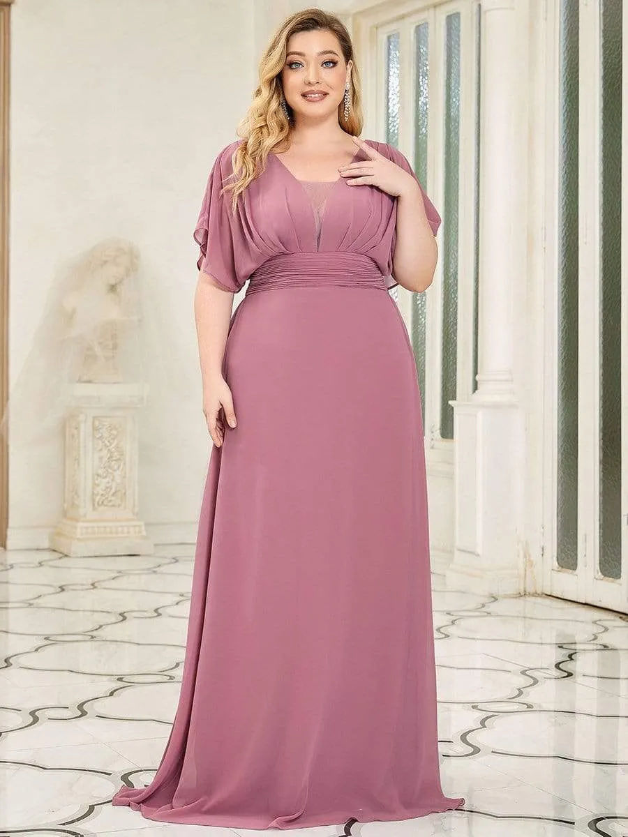 Custom Size Empire Waist Chiffon Formal Maxi Evening Dress