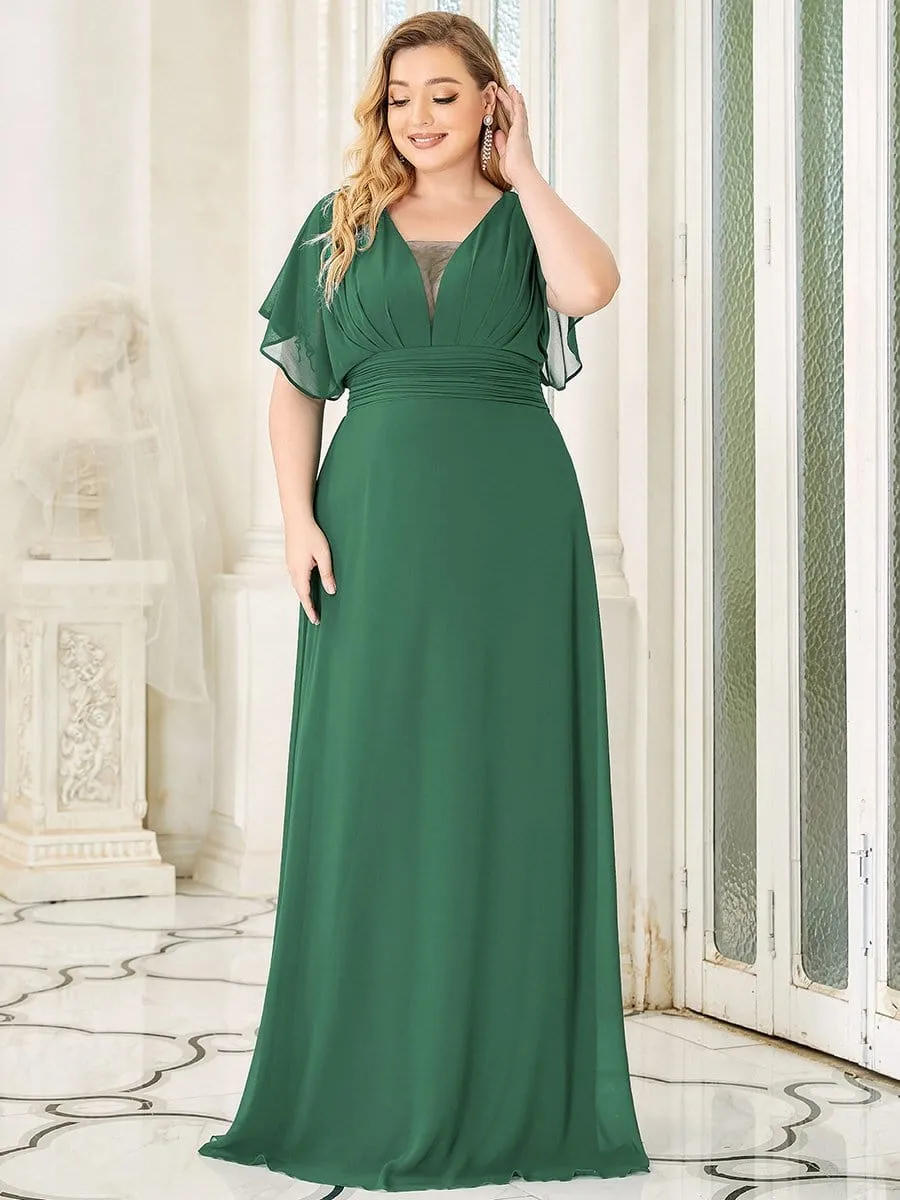 Custom Size Empire Waist Chiffon Formal Maxi Evening Dress