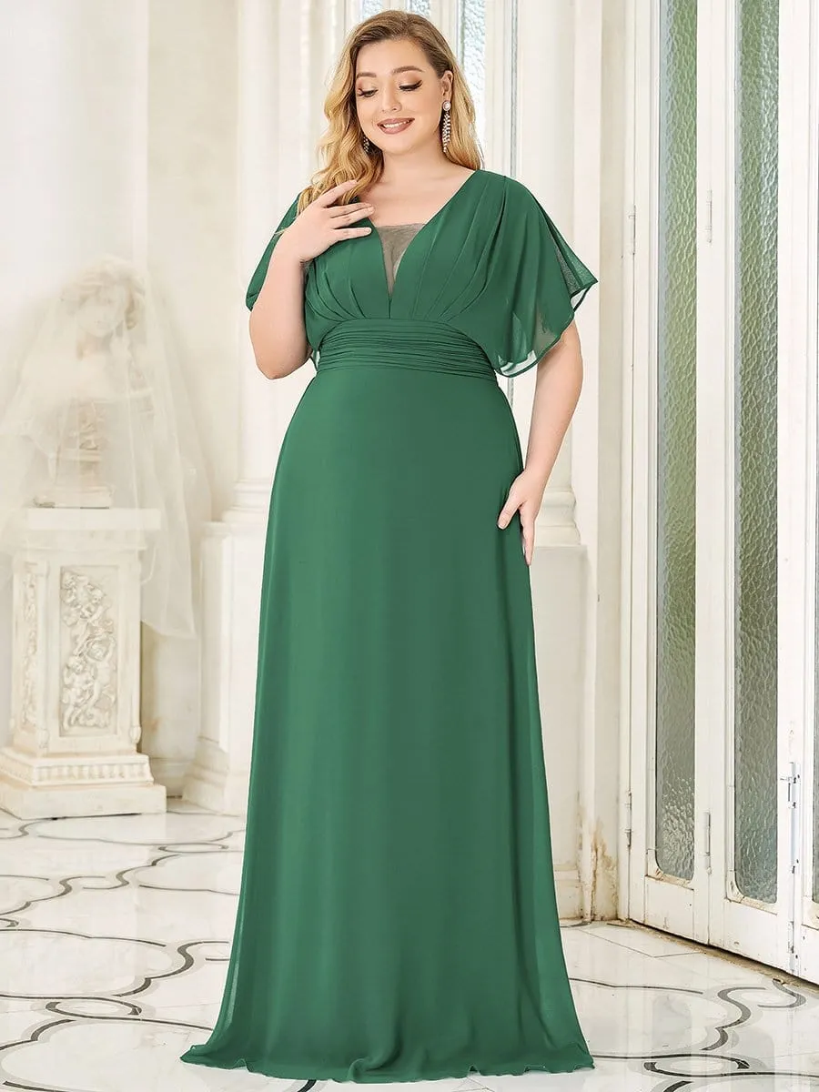 Custom Size Empire Waist Chiffon Formal Maxi Evening Dress