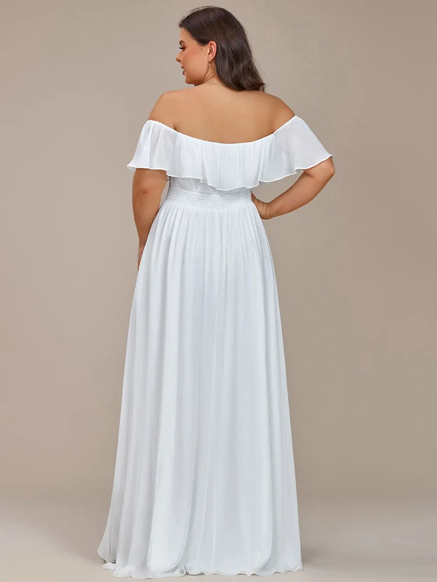 Elegant Chiffon High-Low Off The Shoulder Bridesmaid Dress