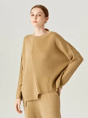 Halifax Irregular Round-Neck Loose Knit Wool Sweater