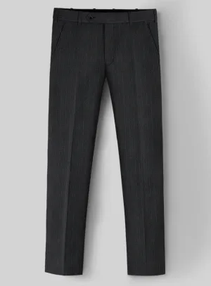 Hardy Minnis Charcoal Chalkstripe Wool Pants