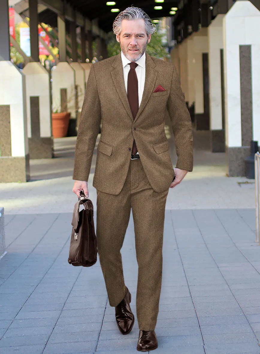 Irish Brown Herringbone Tweed Suit