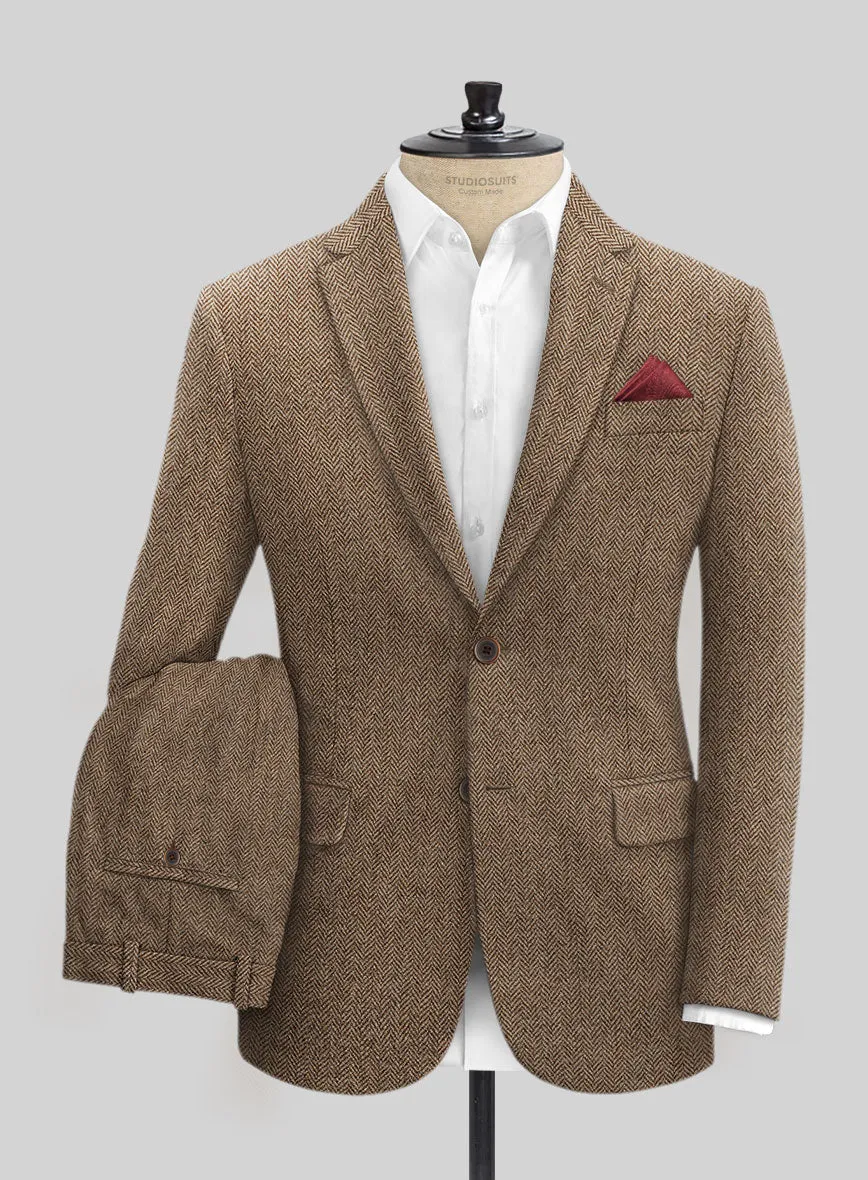 Irish Brown Herringbone Tweed Suit