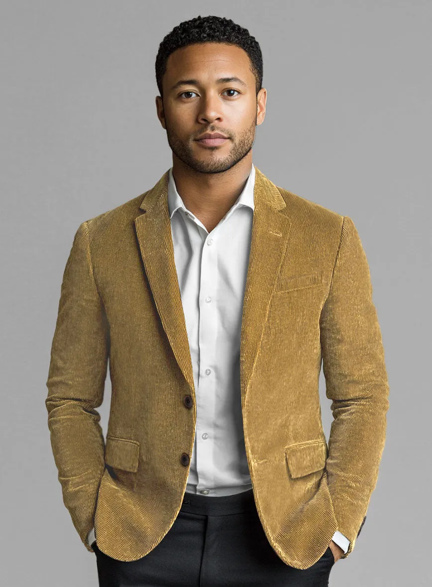 Khaki Stretch Pin Corduroy Suit