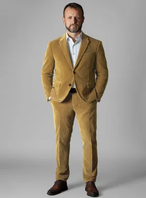 Khaki Stretch Pin Corduroy Suit