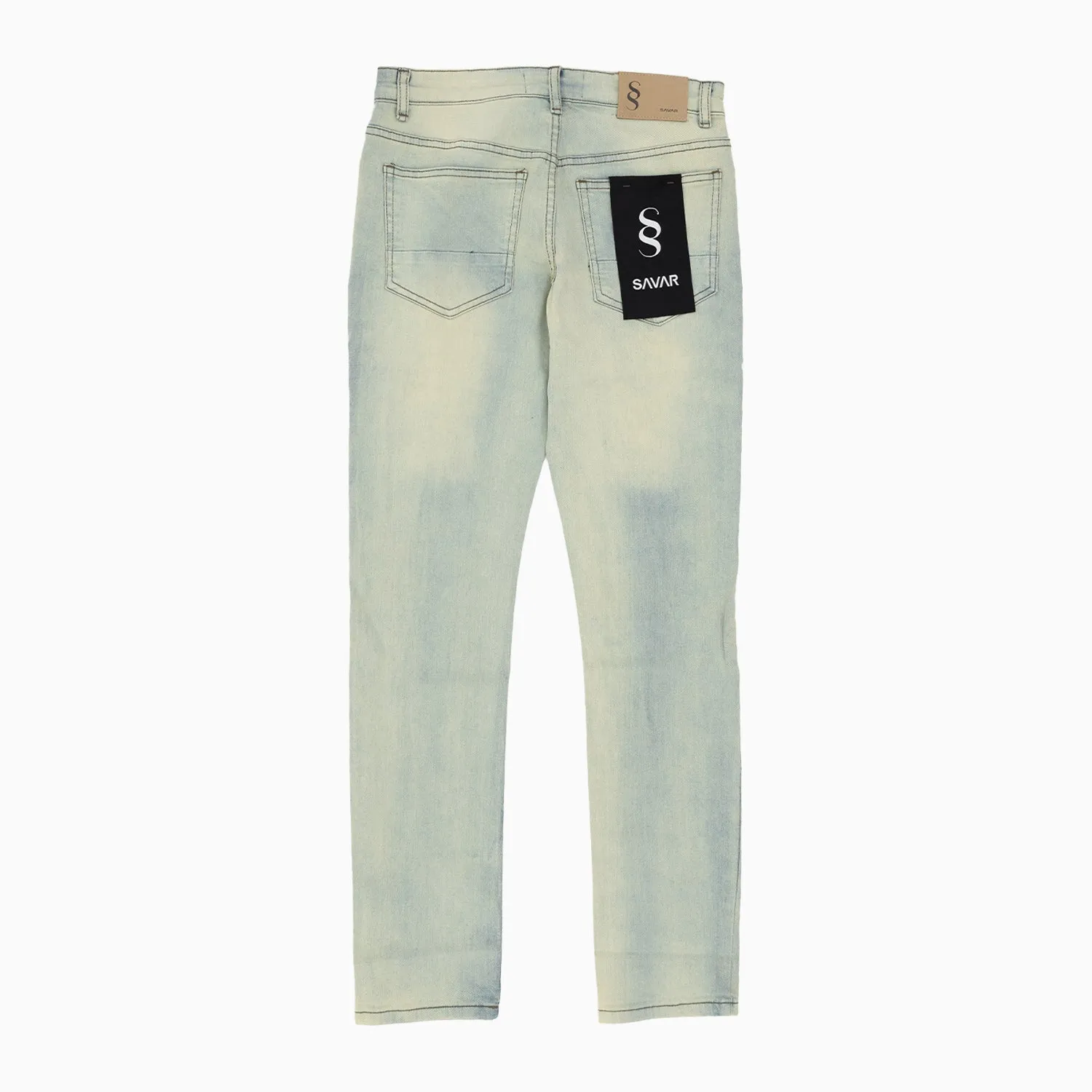 Kid's Savar Ice Blue Tinted Slim Denim Jeans Pant