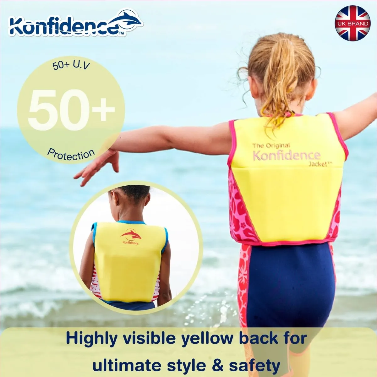 Konfidence Child Buoyancy Swim Vest With Support Strap