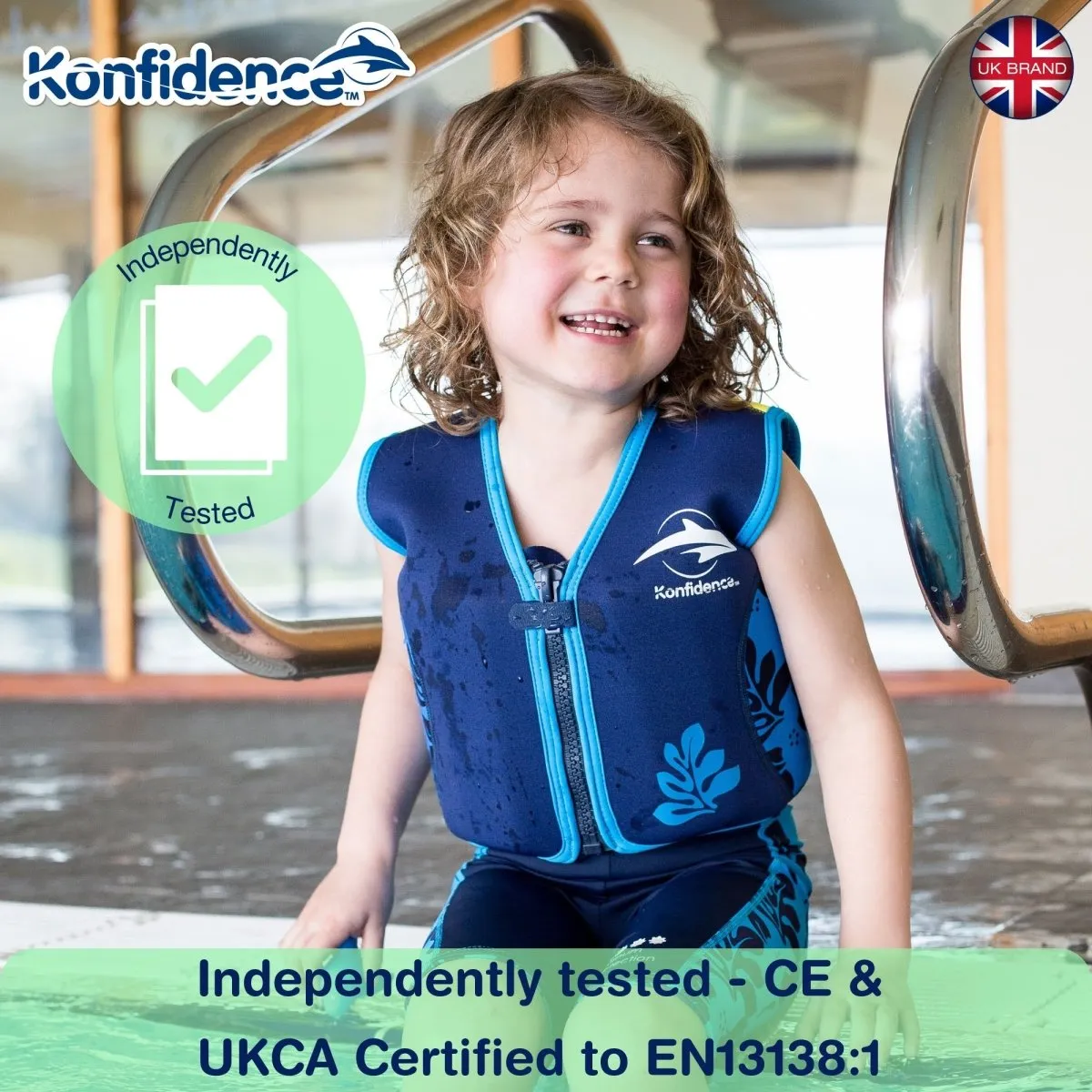 Konfidence Child Buoyancy Swim Vest With Support Strap