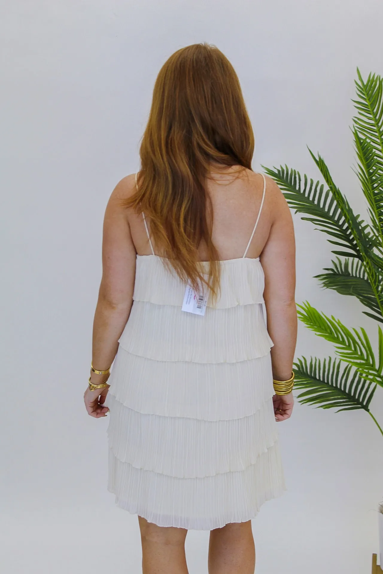 Lover Day Pleated Dress Cream