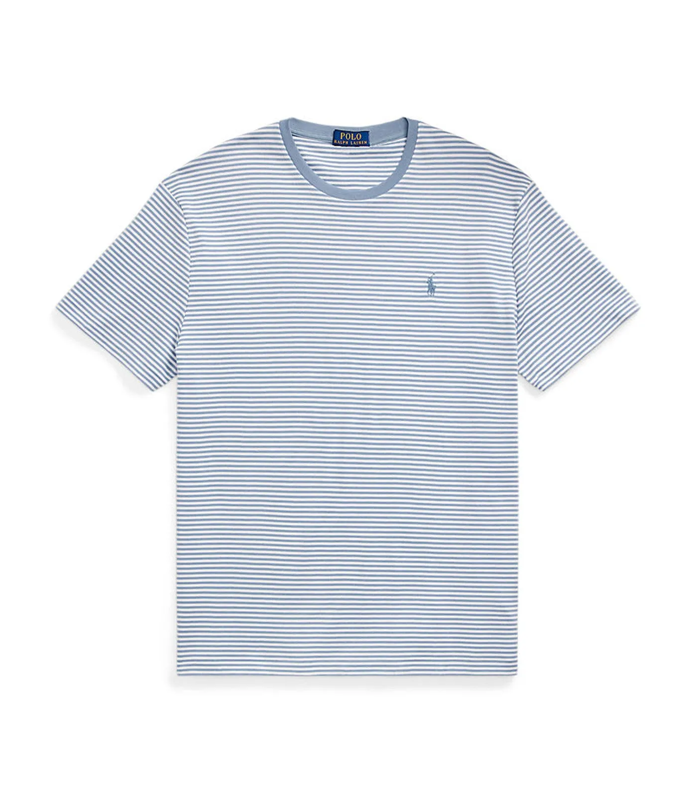 Men's Classic Fit Striped Soft Cotton T-Shirt Vessel Blue/White