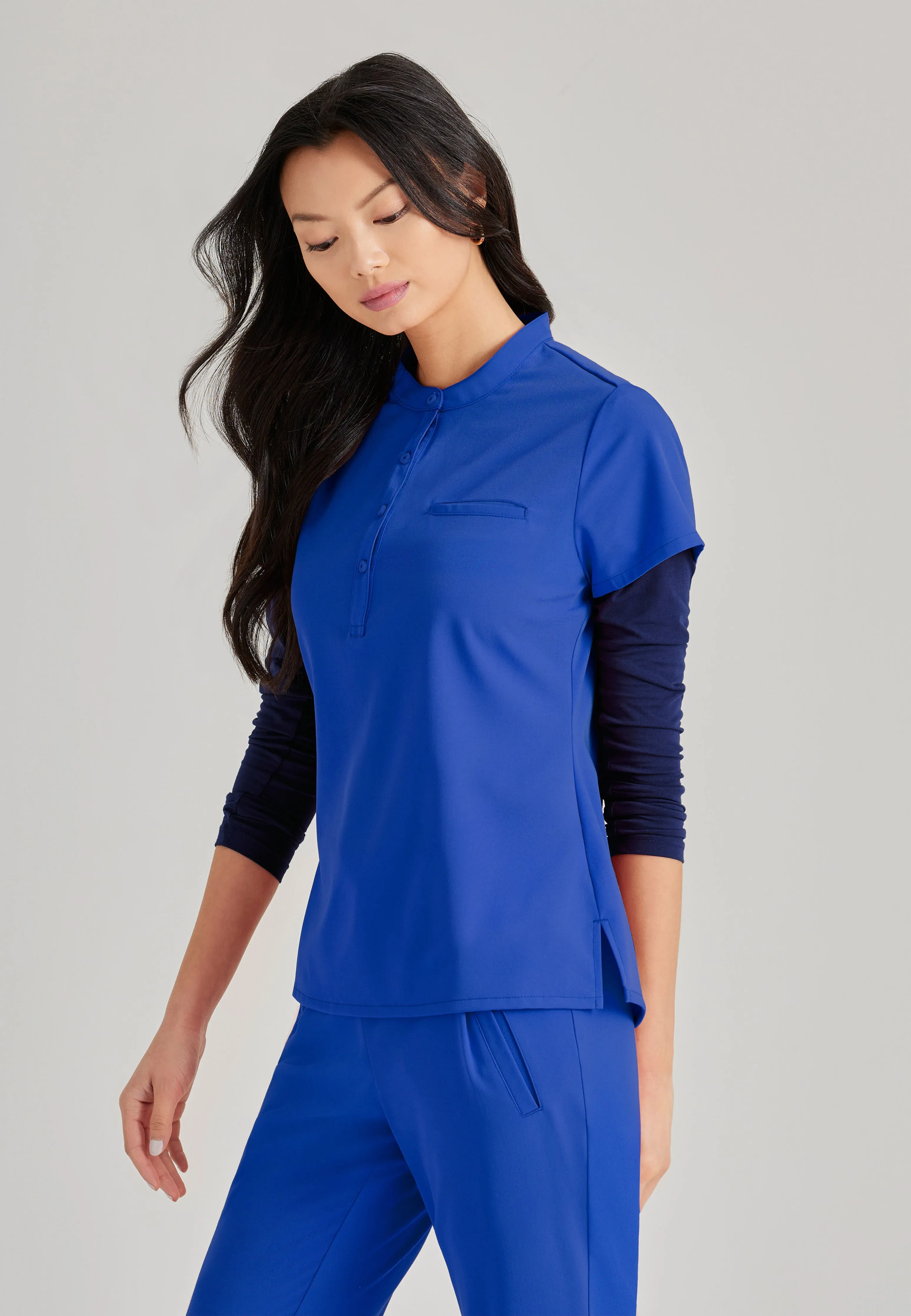 Mission 1-Pocket Henley Neck Scrub Top