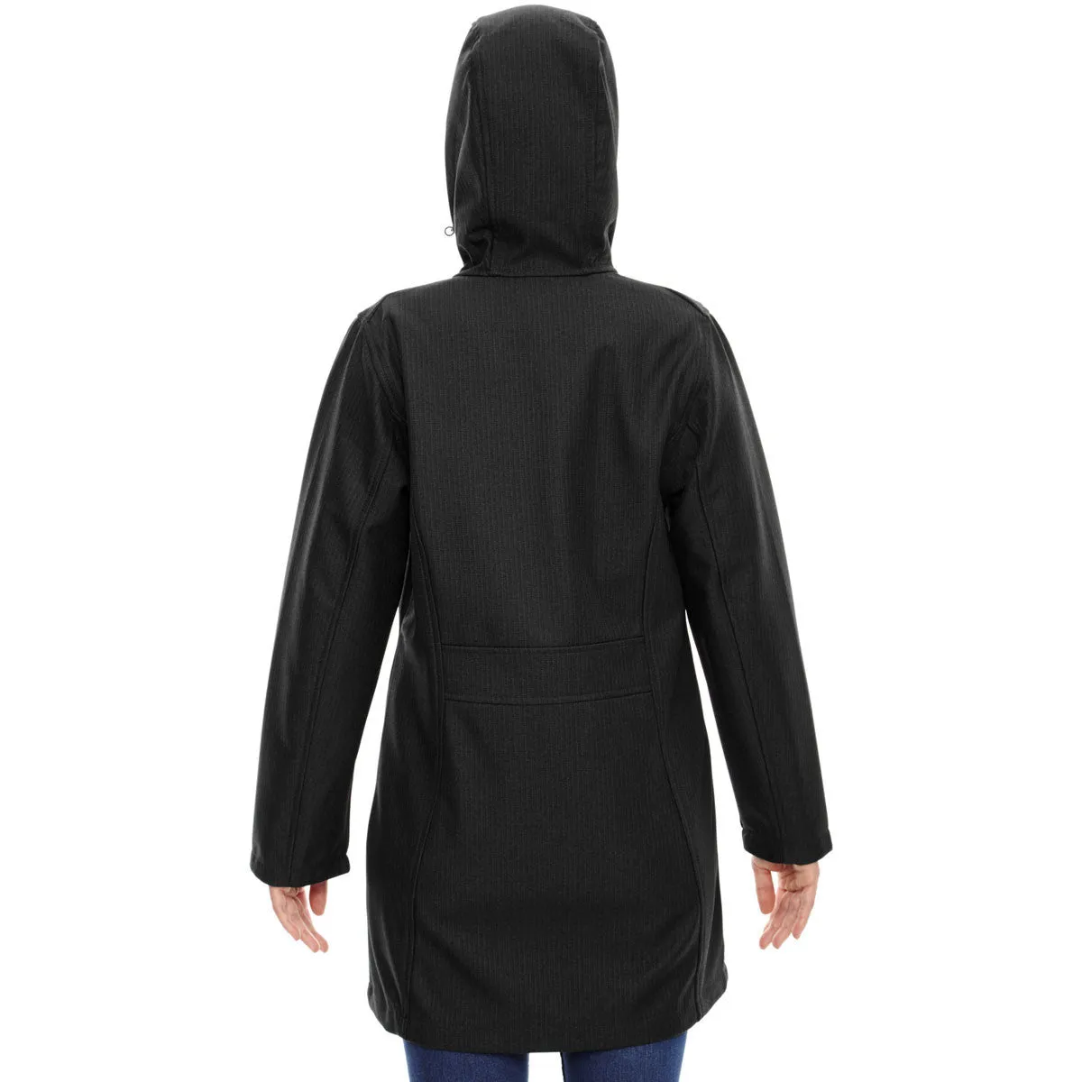 North End Women's Black City Textured Three-Layer Fleece Bonded Soft Shell Jacket