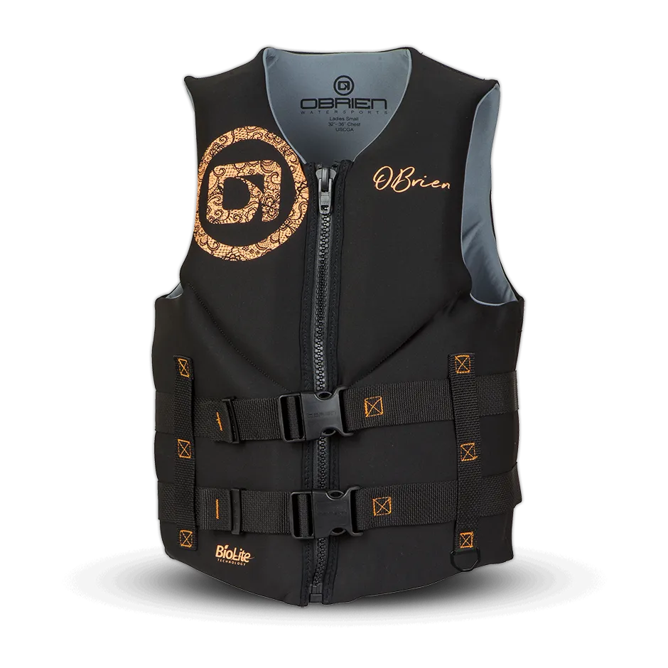 O'Brien Women's Traditional Neoprene CGA Vest - Coral/Black