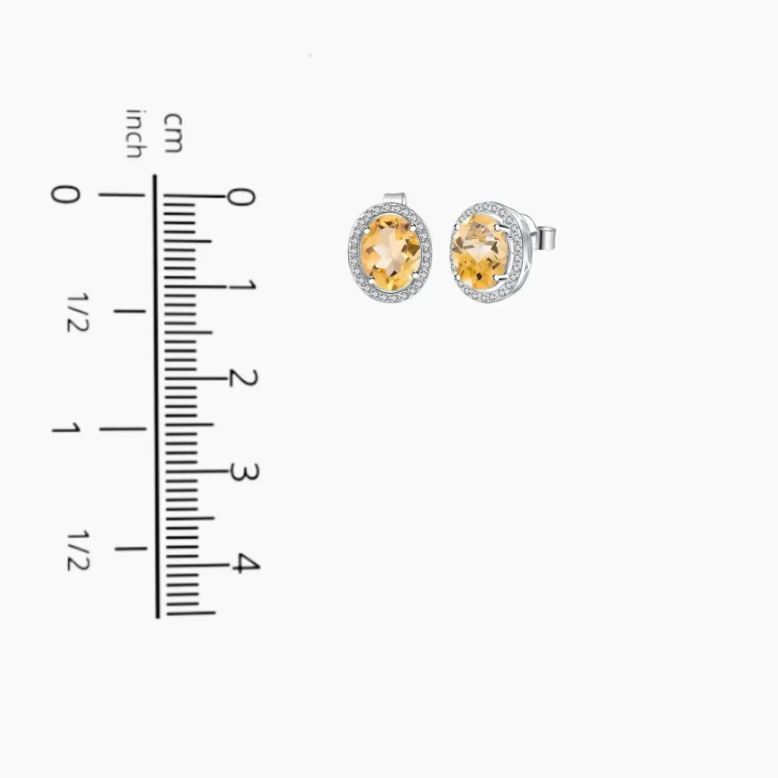 Oval Regal Citrine Earrings in Sterling Silver | Irosk ®