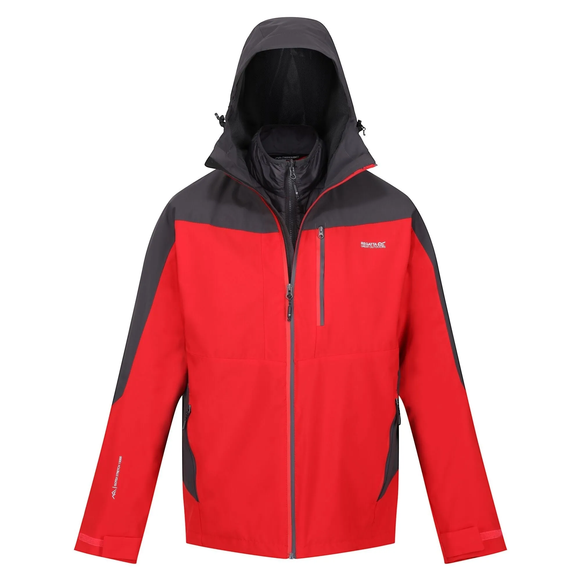 Regatta Men's Wentwood VIII 3-In-1 Waterproof Jacket Danger Red