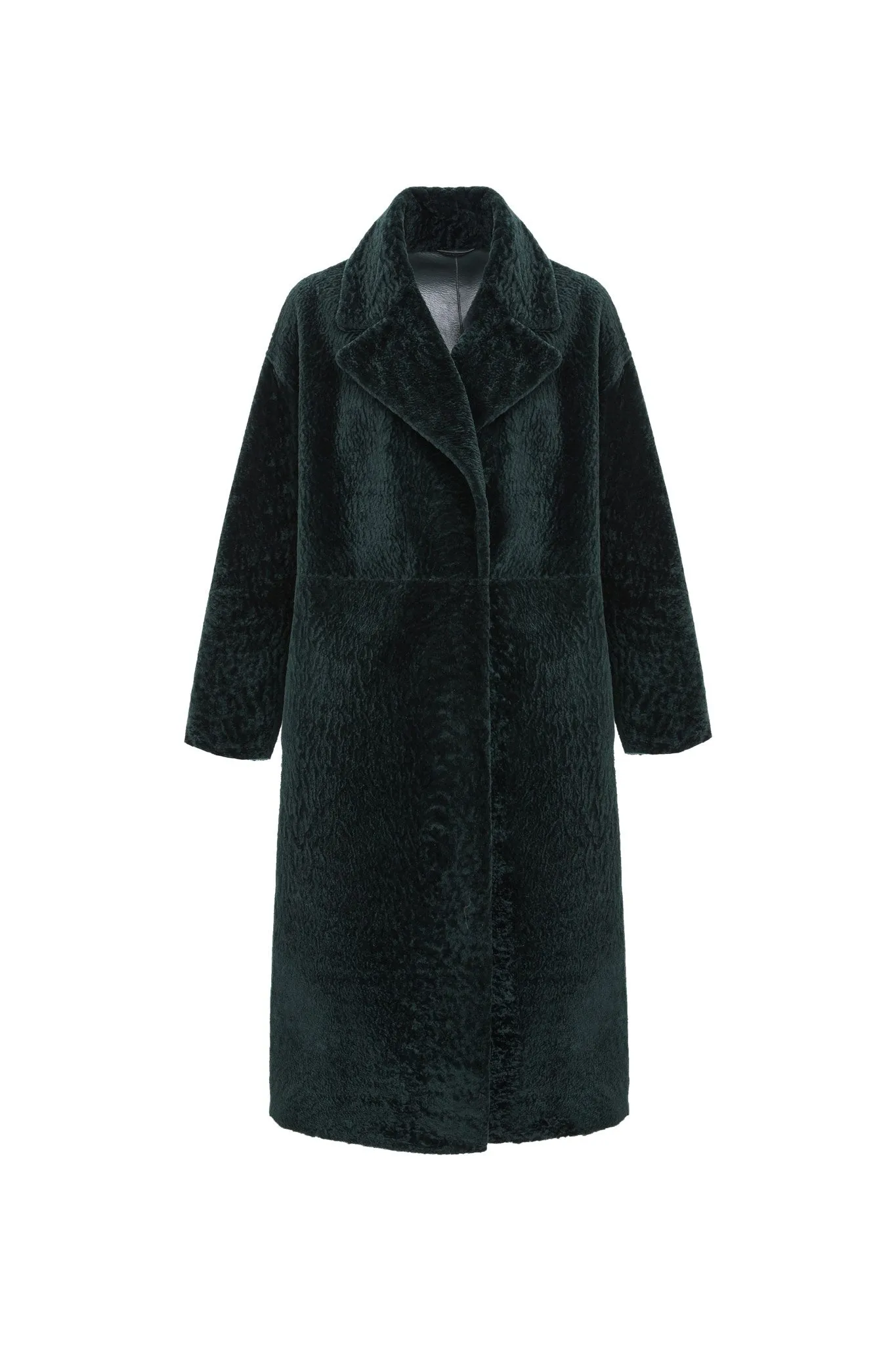 Reversible Textured Shearling Lamb Short Coat