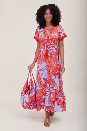 Stunning, Flowy, Ruffle Maxi Women's Maxi Dress