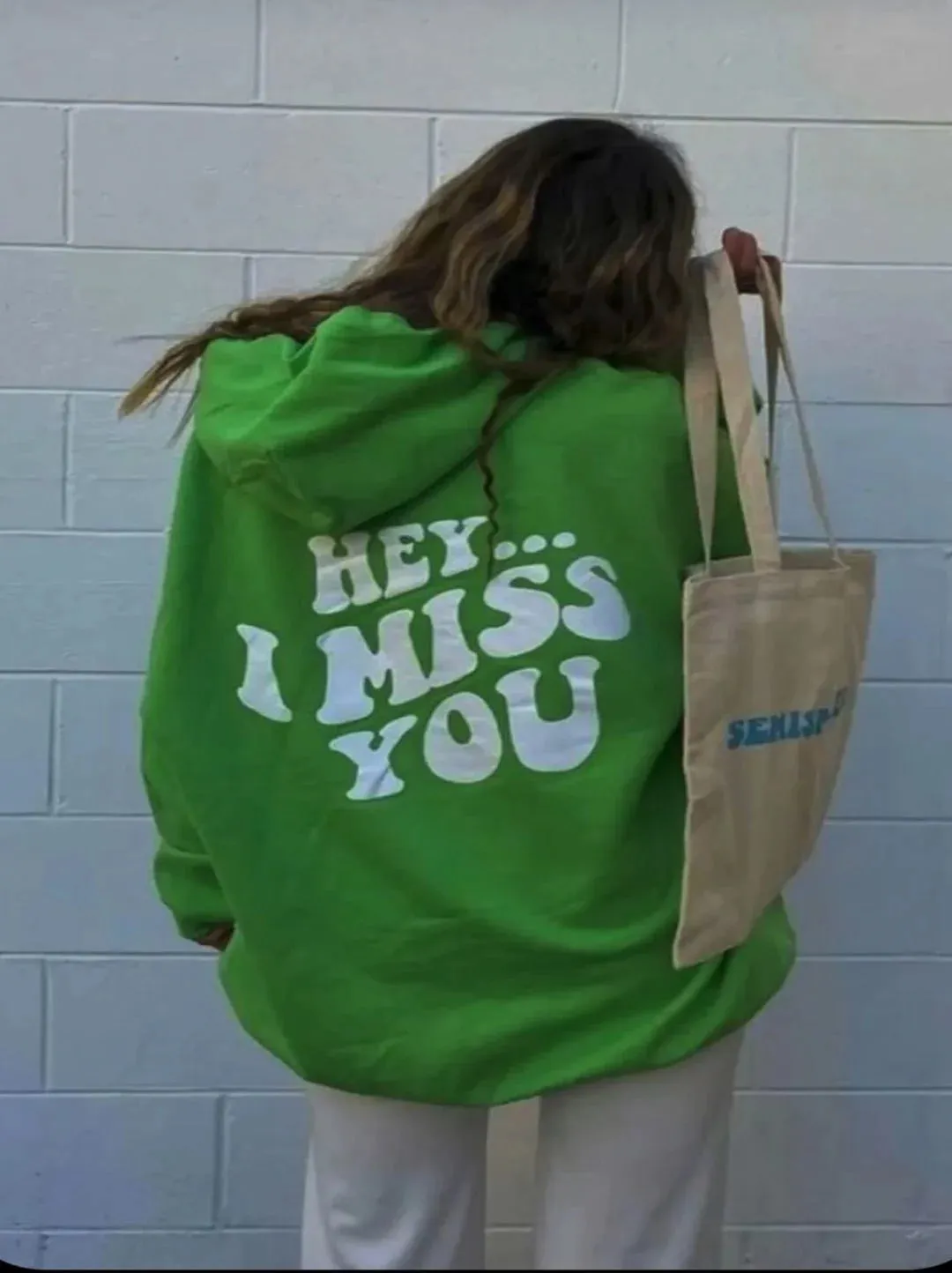 SXV  'Hey..i miss you’ Printed Cool Aesthetic Sweatshirt Hoodie