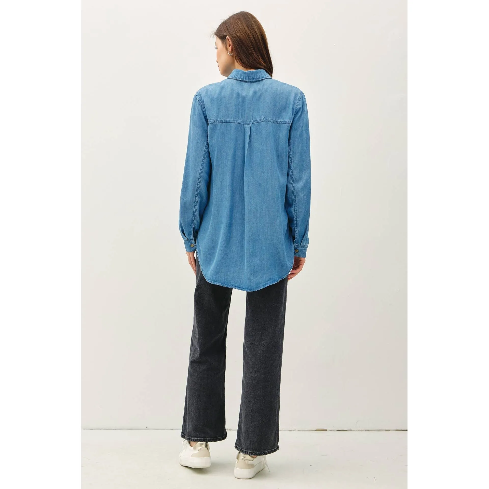 The Cody Medium Wash Oversized Tencel Shirt