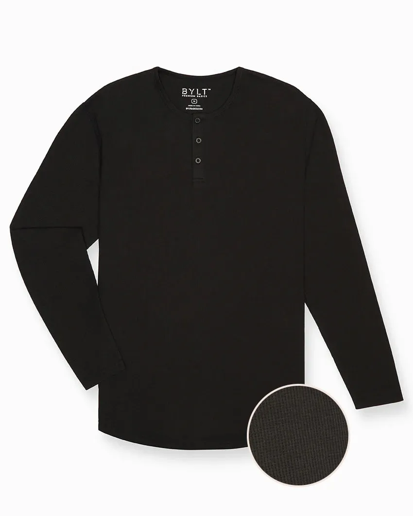 Thermal Henley Drop-Cut Long Sleeve