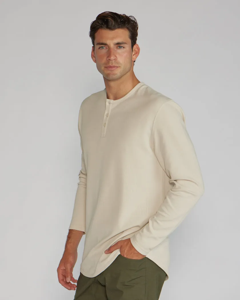 Thermal Henley Drop-Cut Long Sleeve