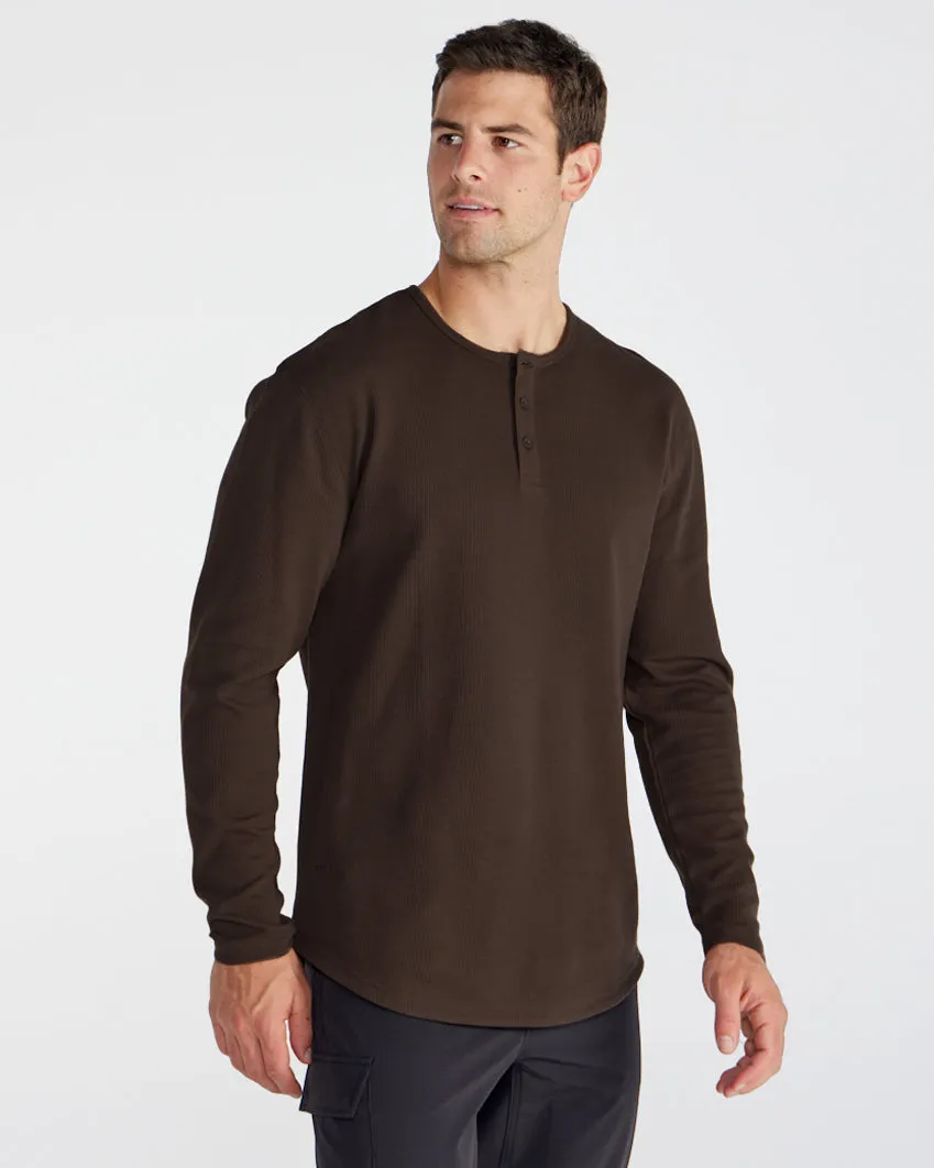 Thermal Henley Drop-Cut Long Sleeve