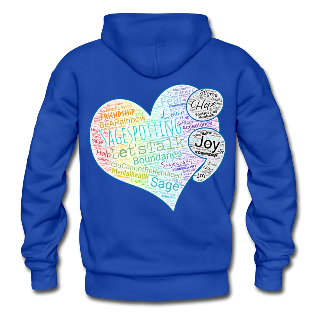 Unisex Adult Pullover Hoodie – Heart;(WordCloud)/SCF Classic Logo