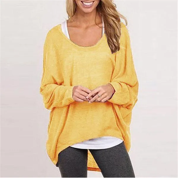 Women Blouse Casual Loose Tops Shirts Sweater Pullovers