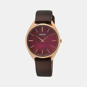 Women's Pink Analog Leather Watch SWR082P1