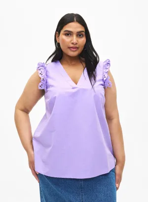 Zizzi Luka Sleeveless Top in Purple